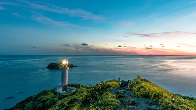 岬の夕日